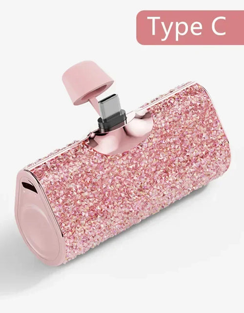 Load image into Gallery viewer, Portable Charger Mobile Power Bank Power Banks Fast Charging Power Bank Shiny Diamond Fashion High Quality 5000Mah
