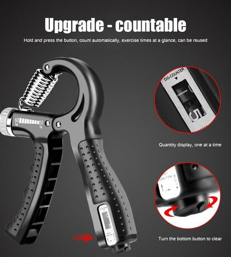 Hand Grip Strength Power Trainer Gripper Strengthener Adjustable Gym Exerciser