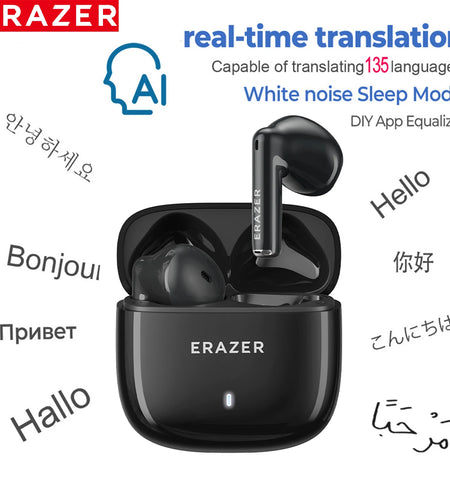 [AI Translator Earphones] Erazer Xt92Pro Bluetooth Earphones Real-Time Translate Earbuds Wireless Headphones for Travel Talking