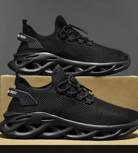 Men Sports Running Black Jogging Shoes Casual Sneakers Brown Outdoor Breathable Mesh Women Light Shock-Absorption Black Tennis