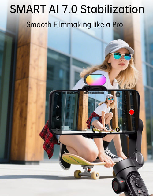 Load image into Gallery viewer, Smart XE Kit Gimbal Stabilizer for Smartphone Iphone Video Recording Magnetic Fill Light 3-Axis Foldable Android Gimble
