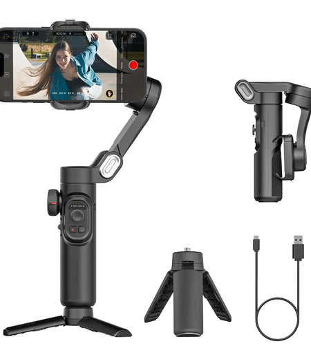 Smart XE Kit Gimbal Stabilizer for Smartphone Iphone Video Recording Magnetic Fill Light 3-Axis Foldable Android Gimble