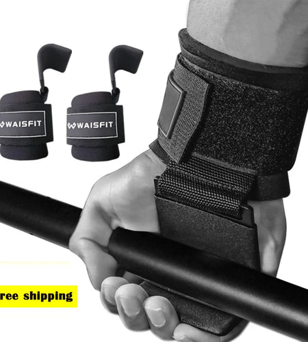 Weight Lifting Hooks for Weight Training, Hand-Bar, Wrist Straps, Gym Fitness Hook, Pull-Ups, Power Lifting Gloves, 2 Pcs